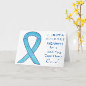 Blue Awareness Ribbon Custom Oorzaak Note-kaarten Kaart (Gele Bloem)