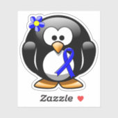 Blue Awareness Ribbon Penguin Sticker (Vel)