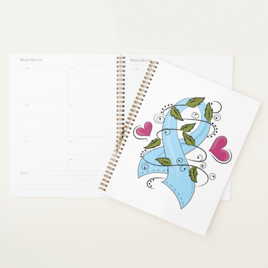 Blue Awareness Ribbon Spiral Planner (Display)