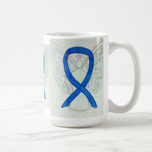 Blue Awareness Ruban Angel Art Mug