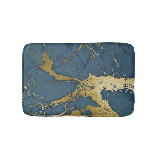Blue Azul en Gold Marble Badmat (Voorkant)