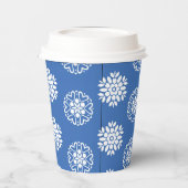 Blue Azure Mediterranean Tiles Pattern Papieren Bekers (Links)