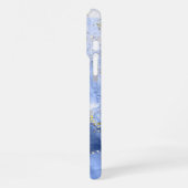 Blue Azure Waterverf Alcoholinkt iPhone Hoesje (Linkerkant)