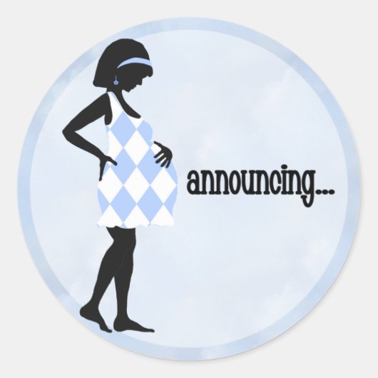 Blue Baby Announcement Stickers (Voorkant)