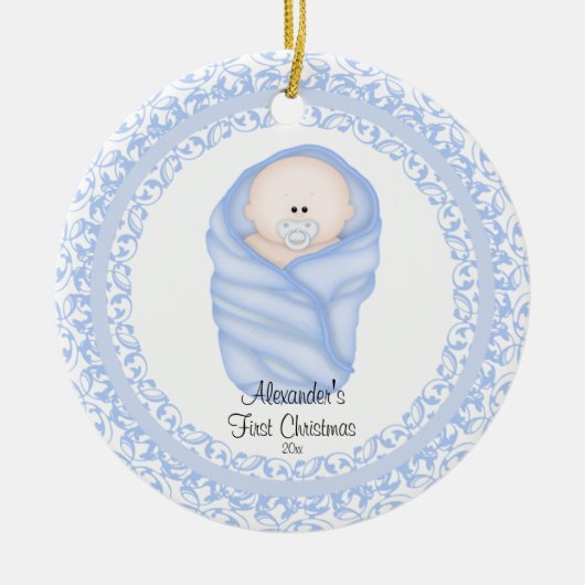 Blue Baby Baby's eerste kerst Ornament (Voorkant)