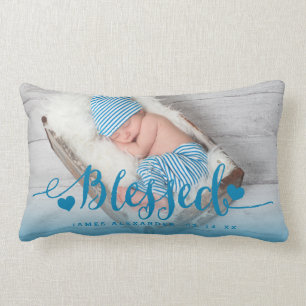 Blue Baby Birth Photo Keepomwille Pillow Kussen