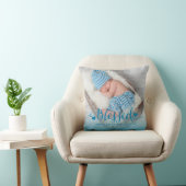 Blue Baby Birth Photo Keepsaké Jeter oreiller (Chaise)