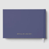 Blue Baby Book Verijdeld Script Keepsake voor moed Gastenboek (Achterkant)