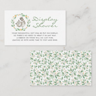 Blue Baby Booties Baby shower Display Douche Informatiekaartje