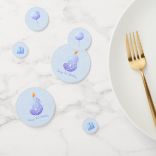 Blue Baby Boy Derde Verjaardag Confetti