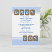 Blue Baby Boy Kaart (Staand voorkant)