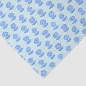 Blue Baby Boy Oyster shell en Pearl Patterned Tissuepapier (Detail)