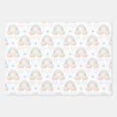Blue Baby Boy Rainbow en Rabbit Wrapping Paper Sh (Voorkant)