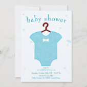 Blue Baby Boy Shower-uitnodiging Kaart (Voorkant)