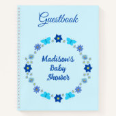 Blue Baby Boy Vlinders en Bloemen Baby shower Notitieboek (Voorkant)