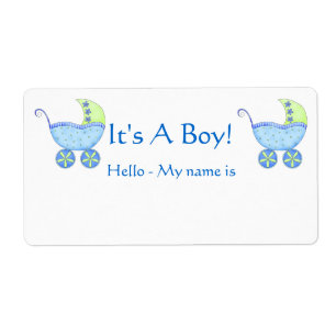 Blue Baby Buggy Het is een padnaam-tag Etiket
