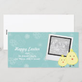 Blue Baby Chick Cartes photos de Pâques (Devant / Derrière)