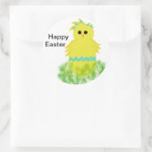 Blue Baby Chick Egg Easter Ronde Sticker (Tas)