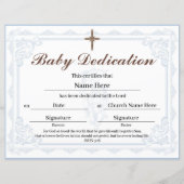 Blue Baby Dedication Certificate (Voorkant)