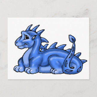 Blue Baby Dragon Briefkaart