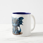 Blue Baby Dragon tweekleurige mok (Voorkant rechts)