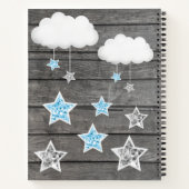 Blue Baby Elephant Livre Baby shower Rustique (Dos)