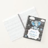 Blue Baby Elephant Livre Baby shower Rustique (Intérieur)
