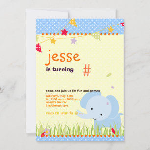 Blue Baby Elephant Persoonlijke Partij Kaart