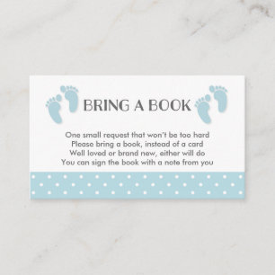 Blue Baby Feet Baby shower Book Request Kaart