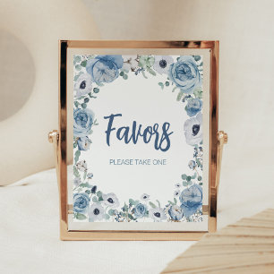 Blue Baby in Bloom Baby shower Favorieten Poster