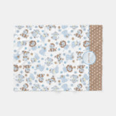Blue Baby Oerwoud Animals Pattern Personated Fleece Deken (Voorkant (Horizontaal))