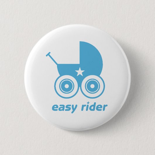 Blue Baby Pram Button Badge (Voorkant)