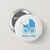 Blue Baby Pram Button Badge (Voorkant /achterkant)