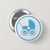 Blue Baby Pram Button Badge (Voorkant /achterkant)