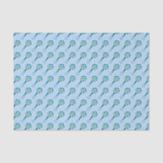 Blue Baby Rattle Pattern Tissuepapier (Voorkant)