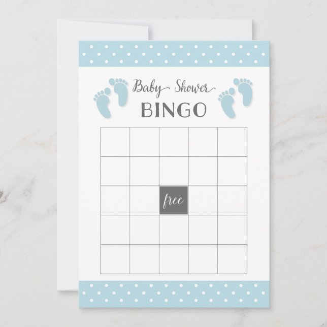 Blue Baby shower Bingo Kaart (Voorkant)