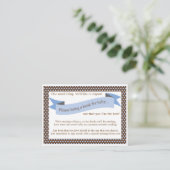 Blue Baby shower Book Insert Request Kaart (Staand voorkant)