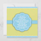 Blue Baby shower Boy Flat Invitation Kaart (Achterkant)