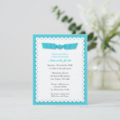 Blue Baby shower Flat Invitation Kaart (Staand voorkant)
