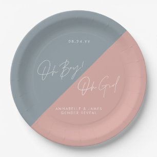 Blue baby shower Geslacht onthullen Papieren Bordje