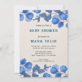 Blue Baby Shower invitation – Custom Name & Event Kaart (Voorkant)