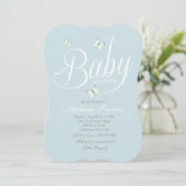 Blue Baby shower Invitation Kaart (Staand voorkant)