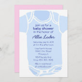 Blue Baby shower Invitation Kaart (Voorkant / Achterkant)