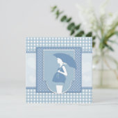Blue Baby shower Invitation Kaart (Staand voorkant)