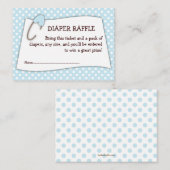 Blue Baby shower Luier Raffle Ticket Insert Informatiekaartje (Voorkant / Achterkant)