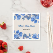 Blue Baby Shower Napkin – Custom Name & Event Servet (Insitu)