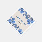 Blue Baby Shower Napkin – Custom Name & Event Servet (Hoek)