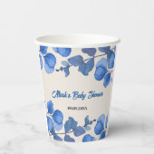 Blue Baby Shower paper cup – Custom Name & Event Papieren Bekers (Achterkant)