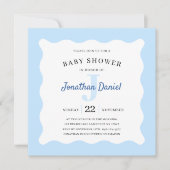 Blue Baby shower Photo Invitation (Voorkant)