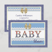 Blue Baby shower Registry Kaart (Voorkant / Achterkant)